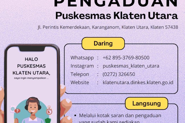 Layanan Pengaduan Puskesmas Klaten Utara
