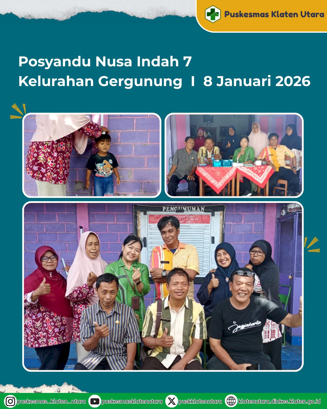 Kegiatan Puskesmas Klaten Utara Periode 2–10 Januari 2026
